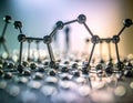 Abstract molecular structure with interconnected spheres and rods representing scientific concepts and technological advanceme Royalty Free Stock Photo