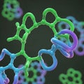 Abstract molecular structure with intertwined helices Royalty Free Stock Photo
