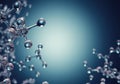 Abstract molecular structure with transparent spheres and connections