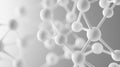 Abstract molecular structure with white spheres and gray background Royalty Free Stock Photo