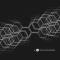 Abstract molecule background. Hexagonal chemistry pattern. Molecular scientific research. Composition of the molecular