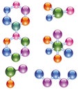 Abstract molecule icon set Royalty Free Stock Photo