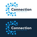 Abstract molecule network connection logo Royalty Free Stock Photo
