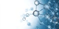 Abstract Molecule Structure on Light Blue Gradient Background for Medical Technology and Research Royalty Free Stock Photo