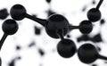 Abstract molecules design. Black atoms. Abstract background for chemistry science banner or flyer. Science or medical