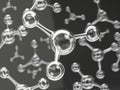 Abstract molecules design. Clear water atoms. Abstract background for banner or flyer. Science or medical background. 3d