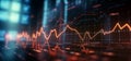 Abstract momentum, Blurred background showcases rising financial charts