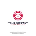 abstract monkey logo with modern simple style and geometry