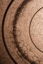 Abstract monochrom background of molecular structure, pattern of water bubbles, circles, chemistry and physics education