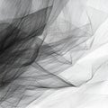 An abstract, monochromatic artwork featuring a dense network of intersecting lines resembling organic structures The