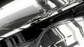 Abstract monochromatic geometric chrome structure with sharp edges and reflections 77 Royalty Free Stock Photo