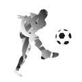 Abstract monochromatic soccer player