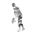 Abstract monochromatic tennis player