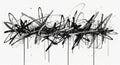 A chaotic abstract graffiti scribble artwork with black and white monochrome lines and paint drips isolated on white background Royalty Free Stock Photo