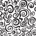 Abstract monochrome curved lines seamless