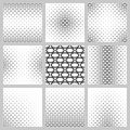 Monochrome ellipse pattern background design set