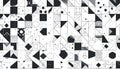 Abstract monochrome geometric composition featuring a dense arra Royalty Free Stock Photo