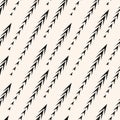 Abstract monochrome geometric seamless pattern with arrows, diagonal tracks Royalty Free Stock Photo