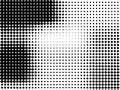 Abstract monochrome halftone pattern. Futuristic panel. Gunge dotted backdrop with circles, dots, point.