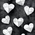 Abstract Monochrome Heart Pattern with Textured Background Royalty Free Stock Photo