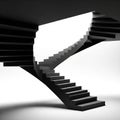 Abstract Black and White Staircase with Dramatic Lighting and Shadows Royalty Free Stock Photo