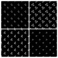 4 ABSTRACT MONOCHROME Oriental Seamless Pattern Vector Set Royalty Free Stock Photo