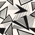 Abstract monochrome seamless pattern. Sport style texture with triangles, lines Royalty Free Stock Photo