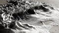 Capturing Breaking Waves and Foam at the Ocean Shore in Monochrome Royalty Free Stock Photo