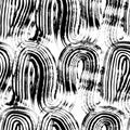 Abstract monochrome wavy brush strokes background. Rough textured brush strokes seamless pattern
