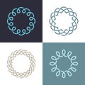 Abstract monogram elegant logo icon vector design. Royalty Free Stock Photo