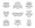 Abstract monotone geometric shapes with variety of pattern in aztec - mayan style for t-shirt, corporate business or Royalty Free Stock Photo