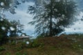 Abstract monsoon landscape of Himalays, Garhwal, Uttarakhand, India. Climate change effect on Himalays bringing landslide,