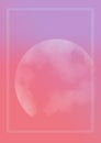 Abstract Moon on Pastel Pink Background