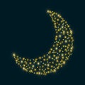 Abstract moon with stars and sparkles