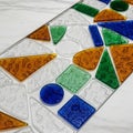 Abstract mosaic artwork featuring glass pieces Royalty Free Stock Photo