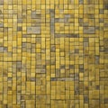 abstract mosaic background _A yellow tiles mosaic texture with a random pattern and a ceramic element Royalty Free Stock Photo