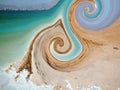 Abstract mosaic beach background.Waves at the beach.