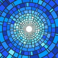 Abstract mosaic blue background in the form of concentric circles Royalty Free Stock Photo
