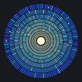 Abstract mosaic blue concentric circles