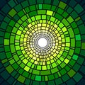 Abstract mosaic green background with concentric circles Royalty Free Stock Photo