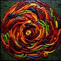 Abstract Mosaic: Pepper Passion