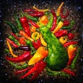 Abstract Mosaic: Pepper Passion