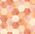 Abstract mosaic seamless pattern with hexagonal elements, honeycombs Royalty Free Stock Photo