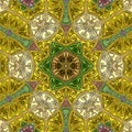 Abstract mosaic texture. Rhombus and decorative elements. Colorful arabesque mandala pattern