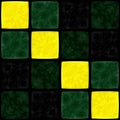 Abstract mosaic yellow green black dark tile