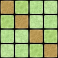 Ocher green abstract mosaic pattern