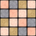 Rendered mosaic tiles in ocher pink orange gray colors