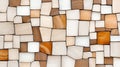 Abstract Mosaic Tile Pattern Background in Beige Brown and White Royalty Free Stock Photo