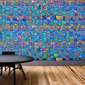 681 Abstract Mosaic Tiles: A contemporary background featuring abstract mosaic tiles in vibrant and harmonious colors that creat Royalty Free Stock Photo