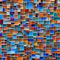 681 Abstract Mosaic Tiles: A contemporary background featuring abstract mosaic tiles in vibrant and harmonious colors that creat Royalty Free Stock Photo